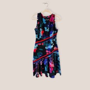 Donna Karan Floral Dress - Black, Blue, Pink